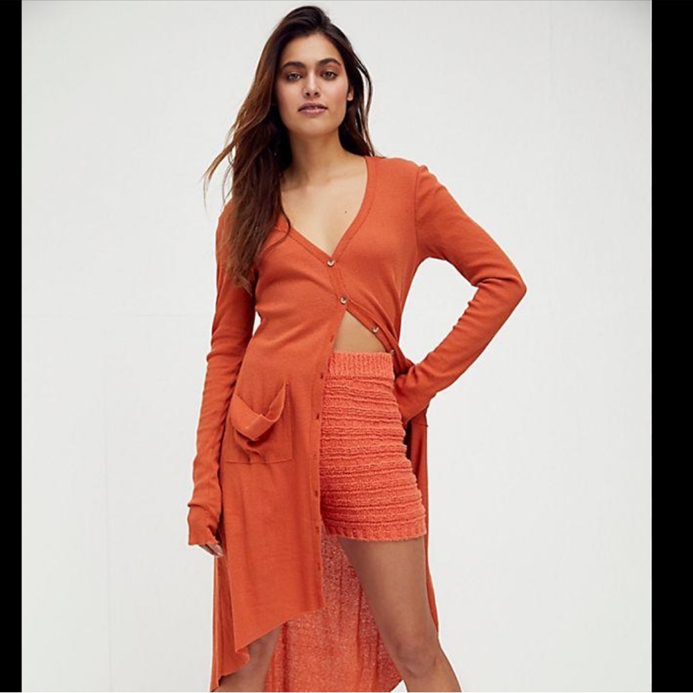Free People Ribbed Up Maxi Cardigan